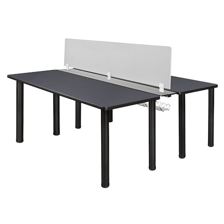 Kee Desking Kee Benching Systems, Black, Grey, Wood, Metal MBSPD6024GYBPBK